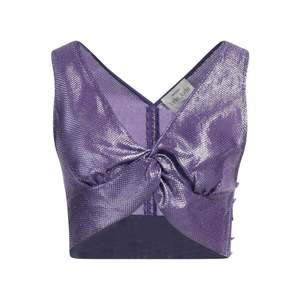 【送料無料】 フォルテ フォルテ レディース Tシャツ トップス Tops Purple｜asty