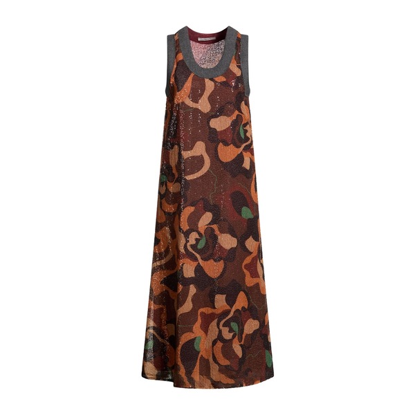 【送料無料】 マリパルミ レディース ワンピース トップス Midi dresses Brown