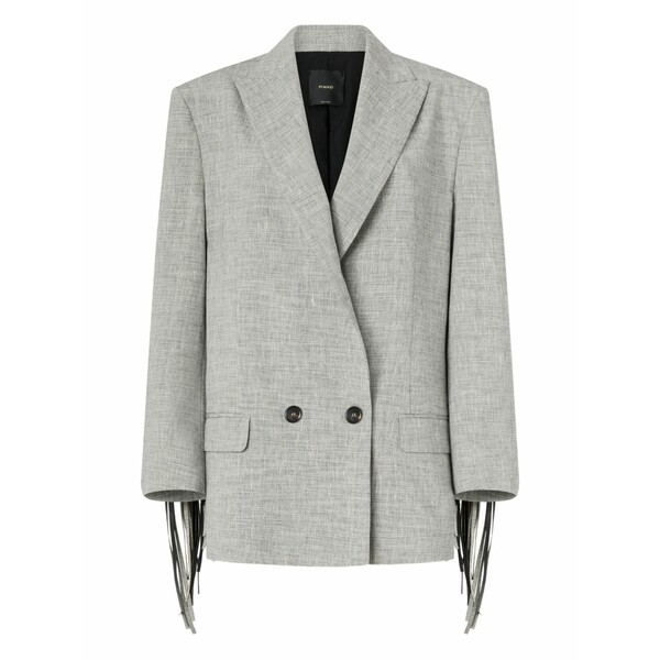 ピンコ レディース 上衣＆上衣 アウター Fringed double-breasted blazer Grey