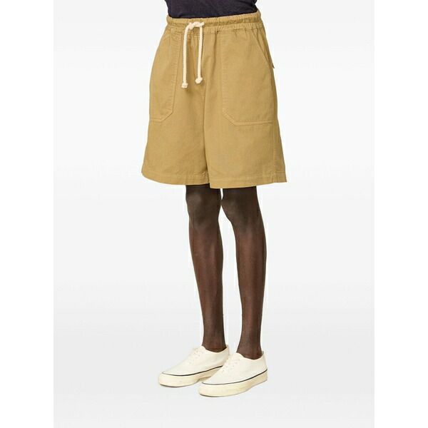 オフィシンジェネレール メンズ 心地よいズボン下 ボトムス Fitz drawstring-waist cotton shorts Brown