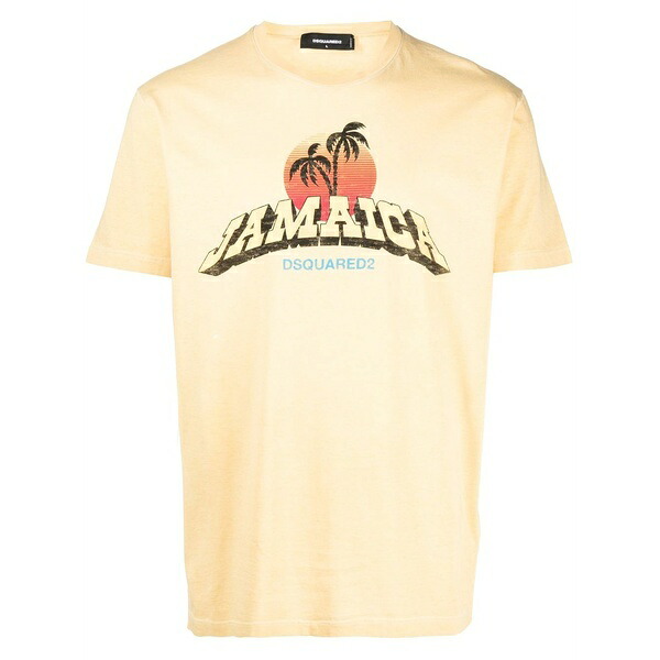 ディースクエアード メンズ ティーシャツ トップス Graphic-print short-sleeve t-shirt Yellow