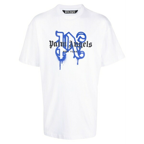 パーム・エンジェルス メンズ ティーシャツ トップス New york monogram-print t-shirt White