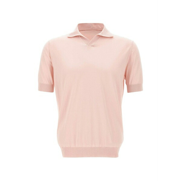 フィリッポ デ ラウレンティス メンズ ティーシャツ トップス Knitted polo-collar t-shirt Pink