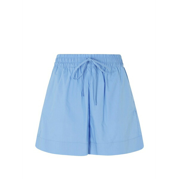 ソロトレ レディース 心地よいズボン下 ボトムス Elasticated-drawstring mini shorts Blue