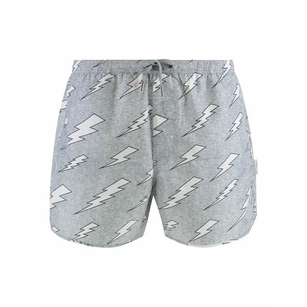 ニールバレット メンズ 心地好いズボン下 ボトムス Rain bolts-print swim shorts Grey