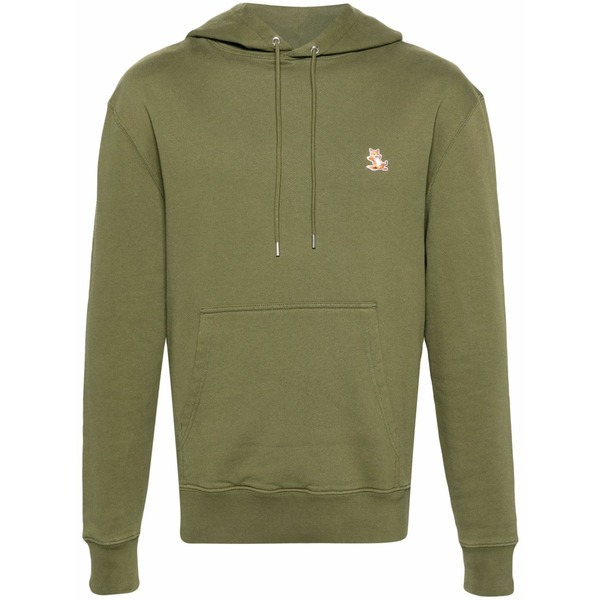 棲み家 稲荷 メンズ パーカー・スウェットシャツ アウター Chillax fox-patch cotton hoodie Green