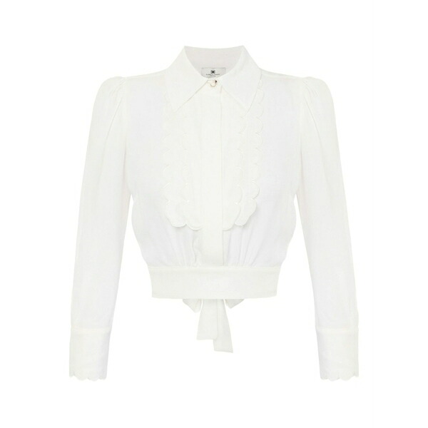 エリザベスフランキ レディース プルオーバー トップス Embroidered-design shirt  White