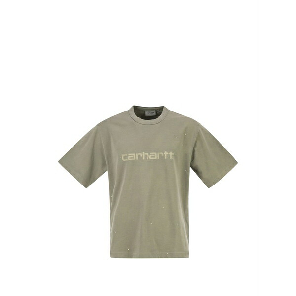 鉄道車両ハート形 メンズ ティーシャツ トップス Painter logo-print t-shirt Green