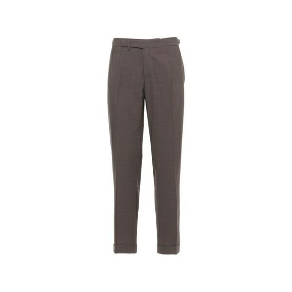 ブリ後ろ側 1949 メンズ 心地よいズボン下 ボトムス Pleated turn-up trousers Brown