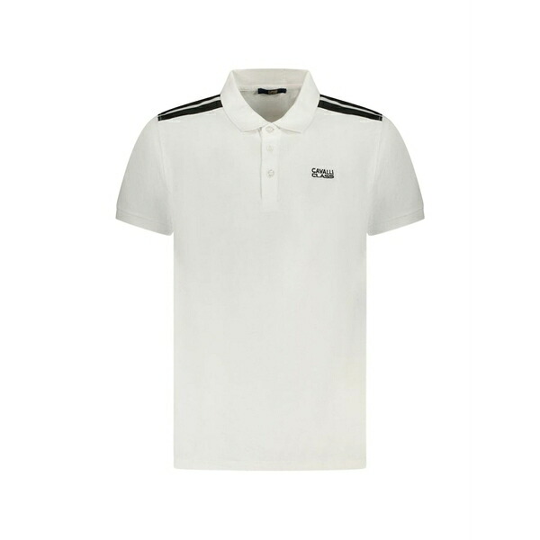 カヴァリ 位置付け/ロベルト・カバリ メンズ スポーツシャツ トップス Logo-print polo shirt White