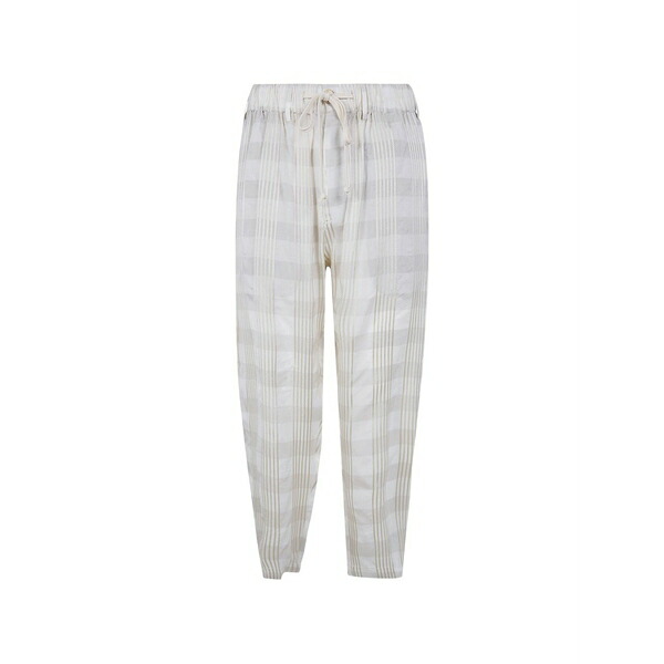 ユマ・一 メンズ 心地よいズボン下 ボトムス Checked tapered trousers Neutrals