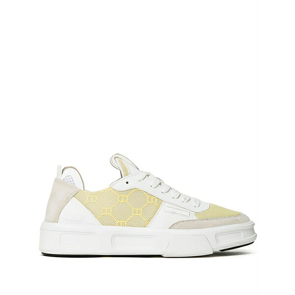 ツイン書き割り レディース スニーカー シューズ Fessura monogram-panel lace-up sneakers White