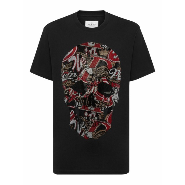 フィリップ飾り気のない メンズ ティーシャツ トップス Skull t-shirt Black