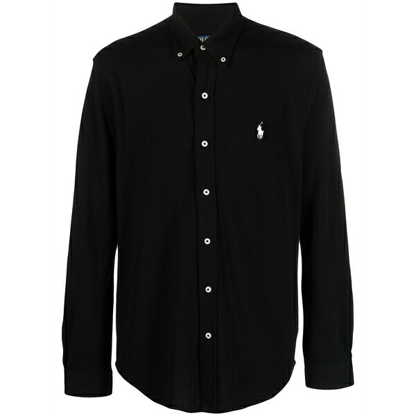 ラルフローレン メンズ プルオーバー トップス Polo pony button-collar shirt Black