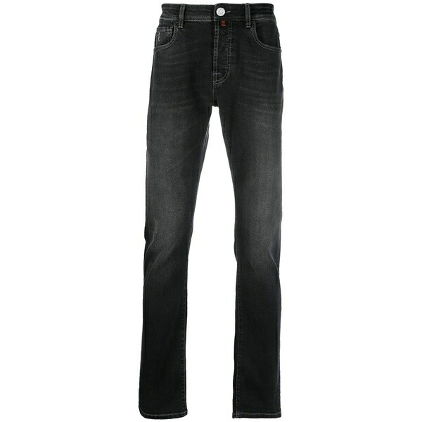 ビリオネア メンズ ジーンズズボン下 ボトムス Logo-patch straight-leg jeans Black