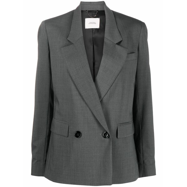 ドロシーシューマッハ レディース 上衣＆上衣 アウター Double-breasted virgin wool-blend blazer Grey