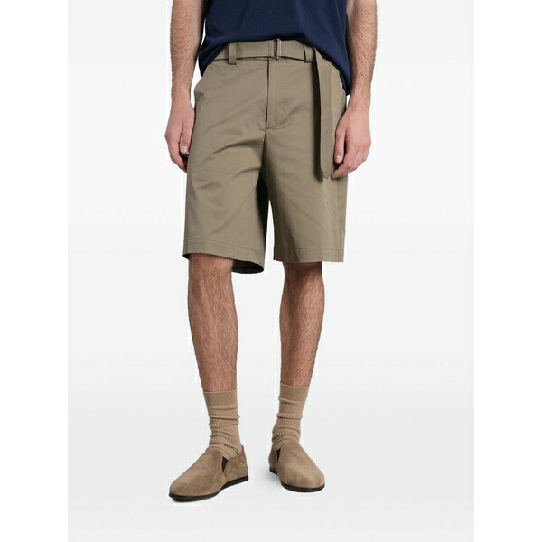 ロウブランド メンズ 心地好いズボン下 ボトムス Belted twill shorts Neutrals
