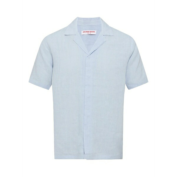 オールバー ブラウン メンズ シャツ トップス Maitan linen shirt Blue｜asty