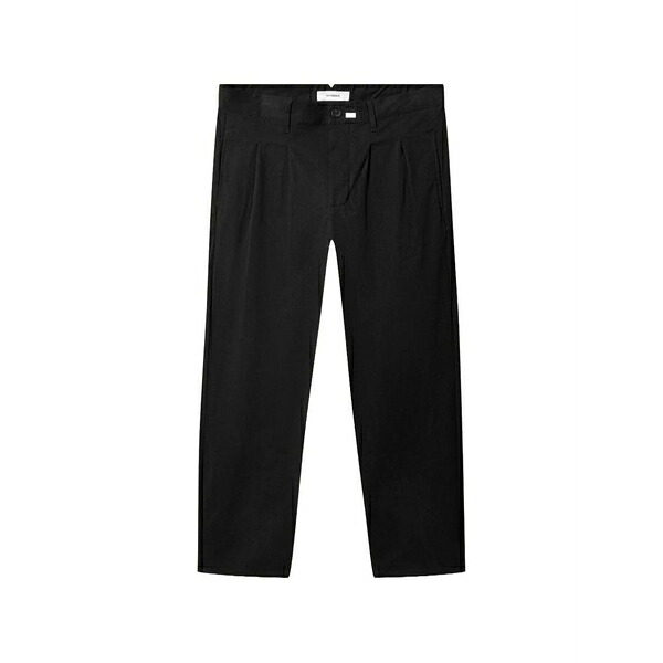 ギャバ メンズ 心地好いズボン下 ボトムス Firenze bolu pleated cropped trousers Black
