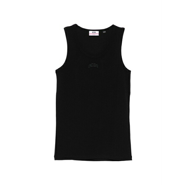 ジーシーディーエス メンズ プルオーバー トップス Logo-embroidered top Black