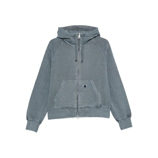 鉄道車両ハート型 レディース 編み物\u0026プルオーバー アウター Hooded zip jacket Grey