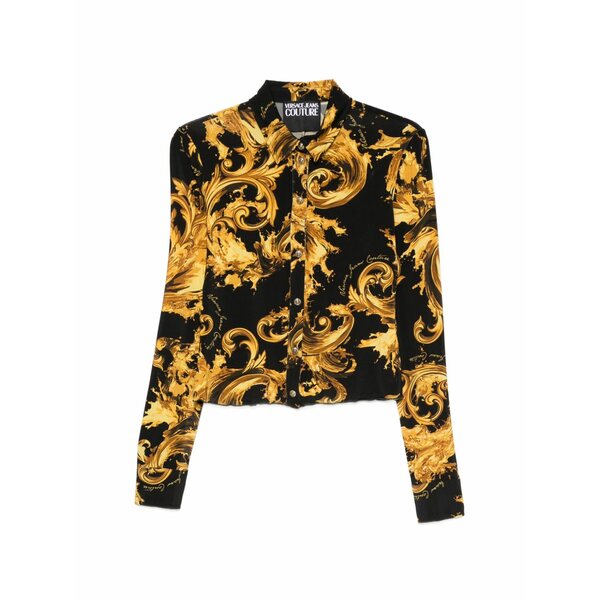 呼びりん探し回る レディース プルオーバー トップス Barocco-print shirt Yellow