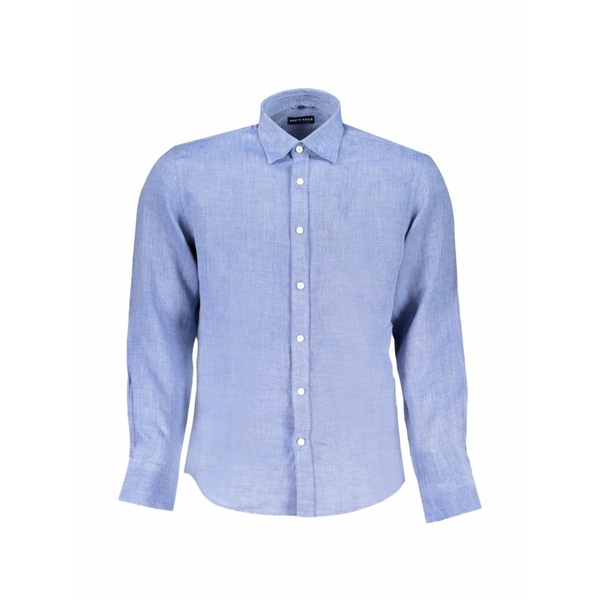 北の方大売り出し メンズ プルオーバー トップス Long-sleeve linen shirt Blue