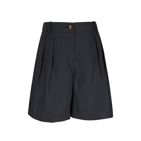 ラファイエット148 レディース 心地よいズボン下 ボトムス Park pleated linen shorts Black