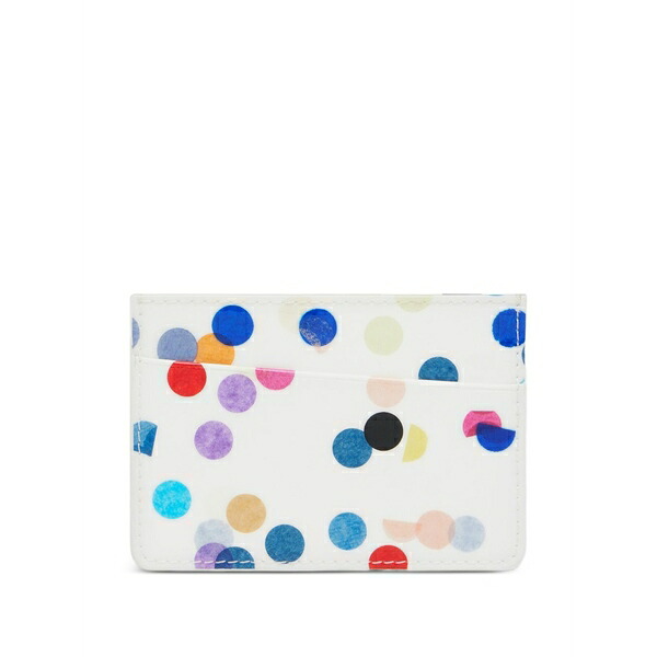 マルタンマルジェラ メンズ 金入れ 付属物 Slim confetti-print card holder White