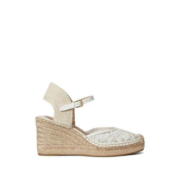 ラルフローレン レディース サンダル シューズ Robby lace wedge espadrilles White
