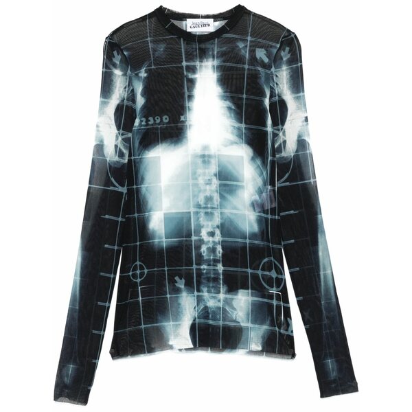 ジャン極点 ゴルチエ メンズ ティーシャツ トップス Squeletor top Black