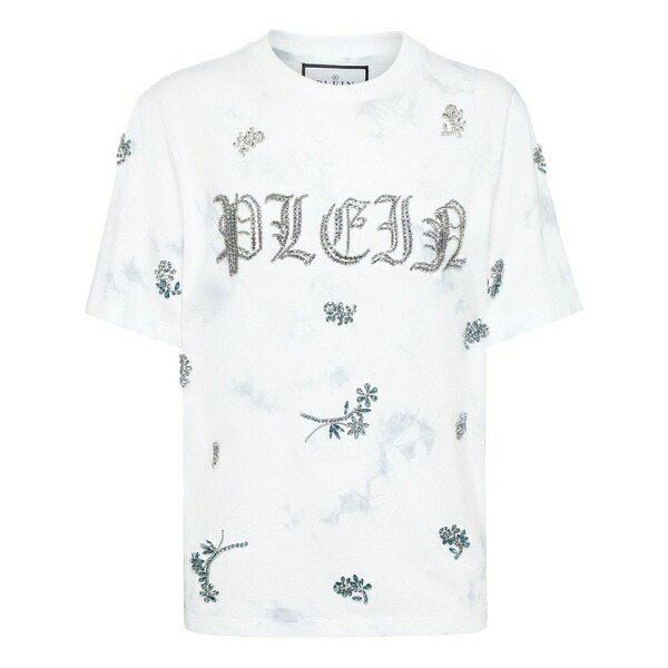 フィリップ飾り気のない レディース ティーシャツ トップス Flowers t-shirt White