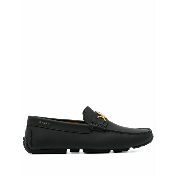 バリー メンズ スリッポン・ローファー シューズ Pilot leather loafers Black