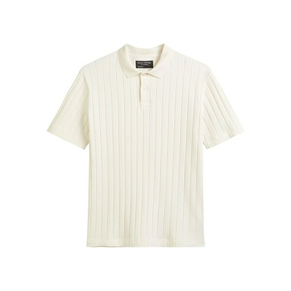 マルコポーロ メンズ スポーツシャツ トップス Ribbed polo shirt White