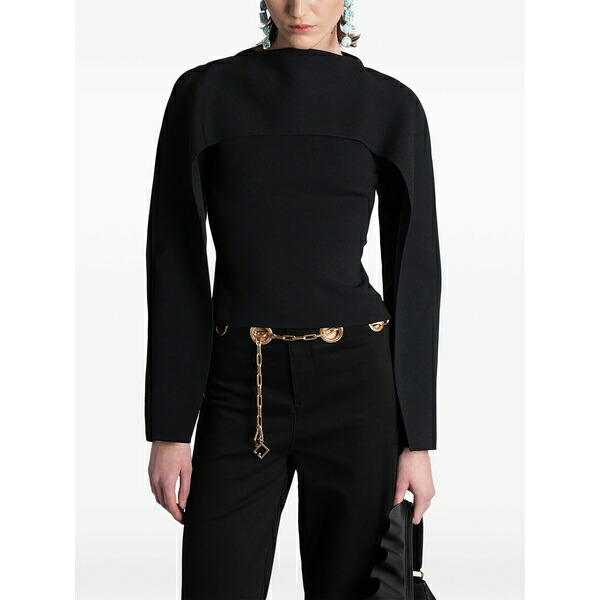 ブームガイア レディース ティーシャツ トップス Alka cape-overlay blouse Black