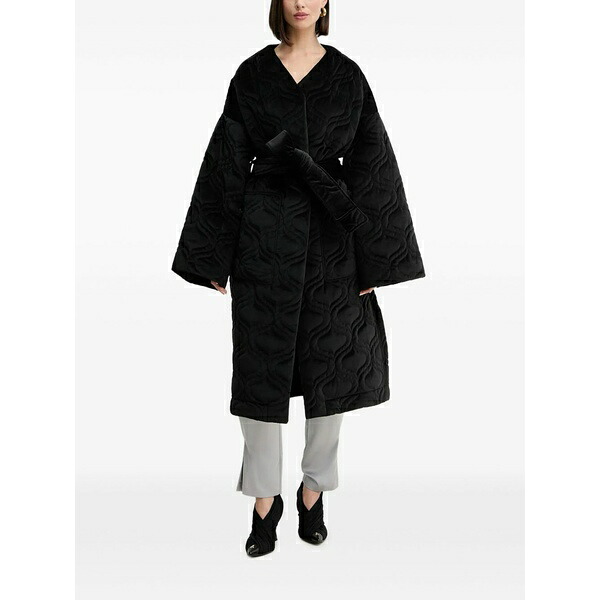チャロ ルイス イビザ レディース 厚地の外套 アウター Belted coat Black