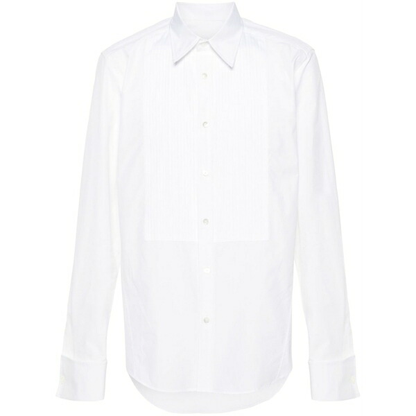 ランバン メンズ プルオーバー トップス Pintuck-detail cotton shirt White