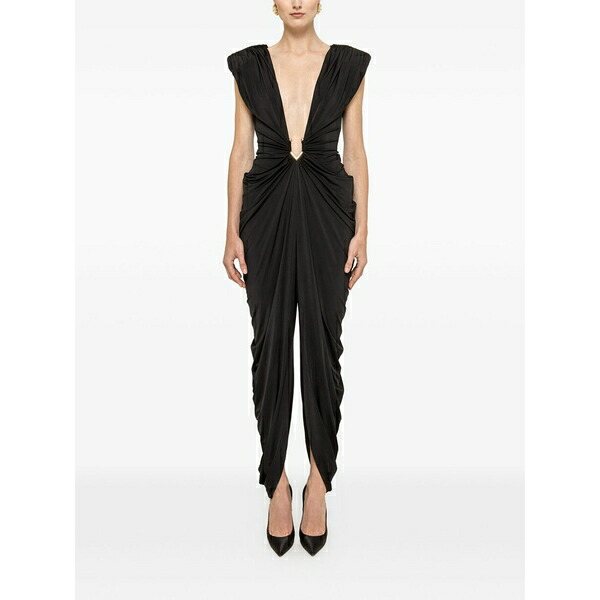 ニッサ レディース 衣裳 トップス Ruched plunge-neck jumpsuit Black