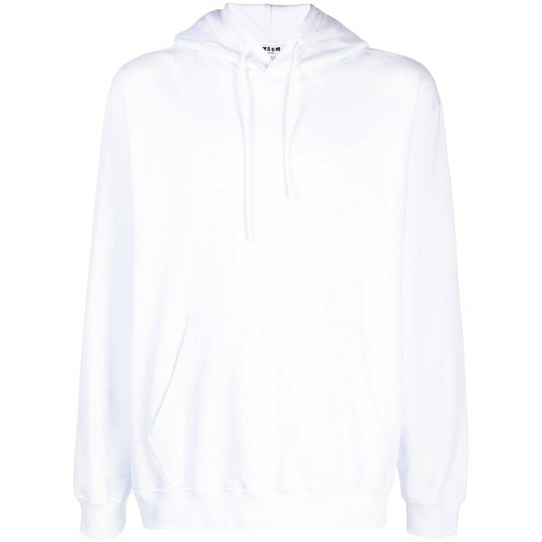 エムエスジイエム メンズ パーカー・スウェットシャツ アウター Logo print hoodie White