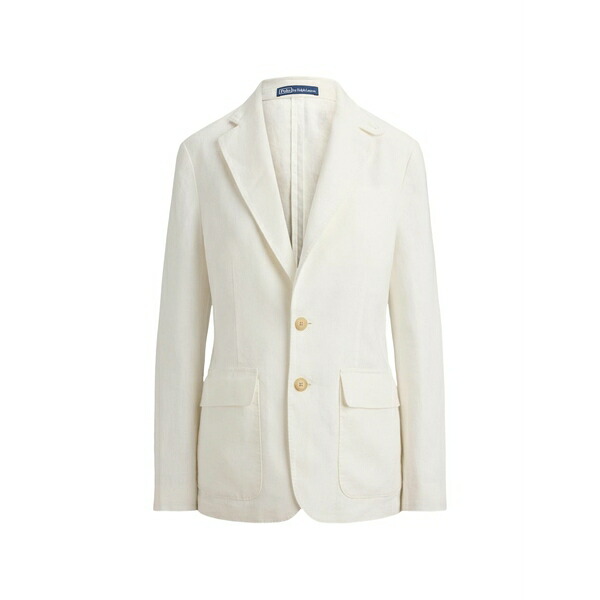ラルフローレン レディース 上衣＆上衣 アウター Pocket button linen blazer White