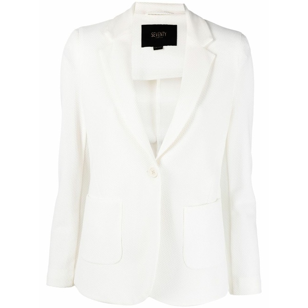 セブンティ レディース 上衣＆上衣 アウター Textured-finish blazer White