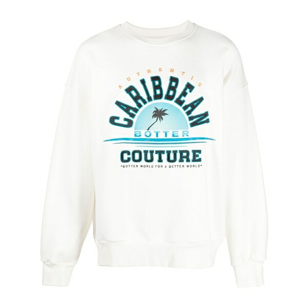 ボッター メンズ パーカー・スウェットシャツ アウター Graphic-print organic-cotton sweatshirt White