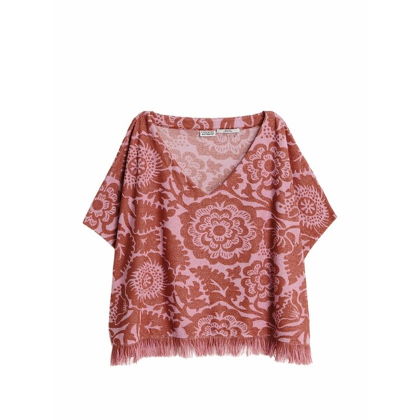 エッセンシャルアントワープ レディース ティーシャツ トップス Floral-jacquard fringed t-shirt Brown