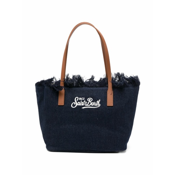 エムシーツーセイントバース レディース トートバッグ バッグ City embroidered fringed tote bag Blue｜asty