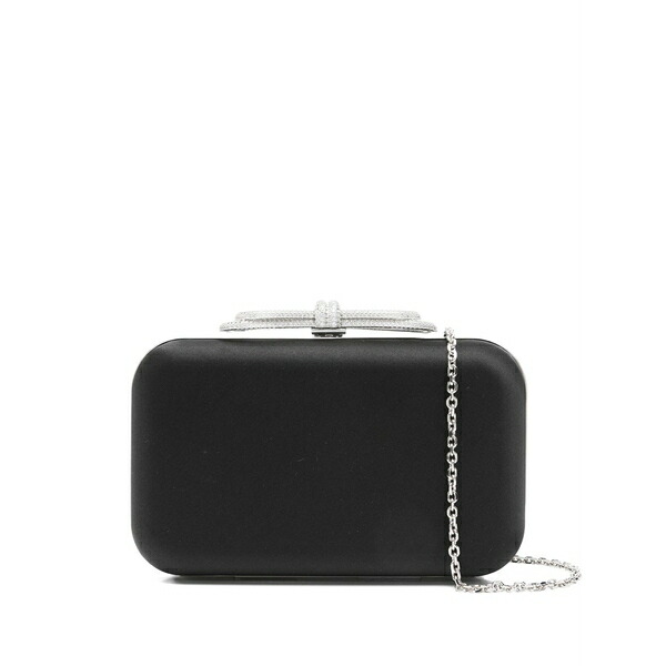 マッハ アンド マッハ レディース ハンドバック 御徒面子 Crystal-embellished bow clutch Black
