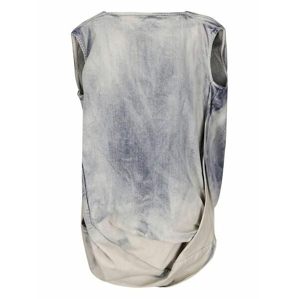 リックオウエンス レディース ティーシャツ トップス Draped denim top White