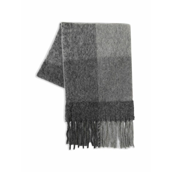 ザ・エルダー・ステーツマン メンズ えり巻き・袈裟・えり巻き 付属物 Check-pattern fringed scarf Grey