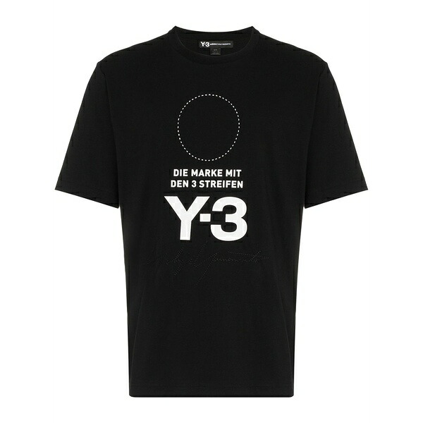 ワイスロバート・エドワード・リー メンズ ティーシャツ トップス Black logo and circle printed cotton t-shirt  Black