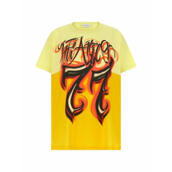 ジ アティコ レディース Tシャツ トップス Il primo bagno graphic-print cotton t-shirt Yellow|asty
