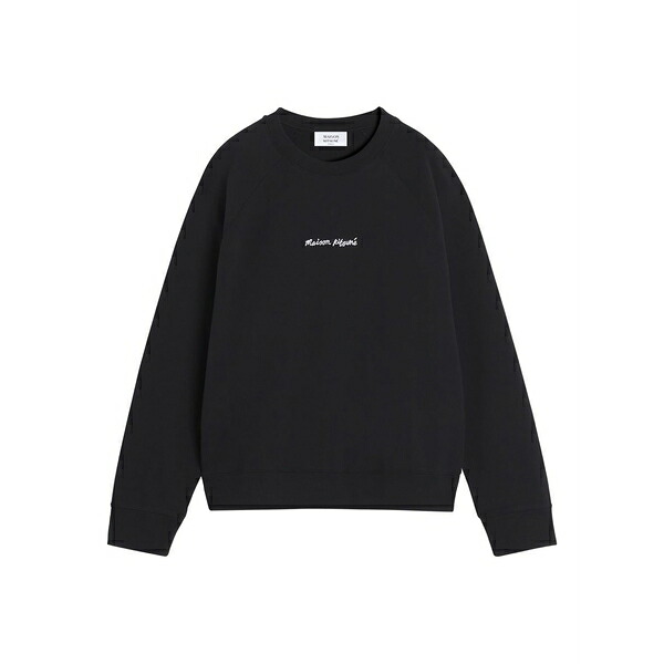 住み家 稲荷 メンズ パーカー・スウェットシャツ アウター Embroidered raglan sweatshirt Black